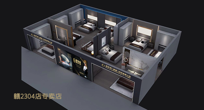 程老板席梦思专卖店效果图